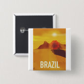 Brasilien Reiseplakat Button (Vorne & Hinten)