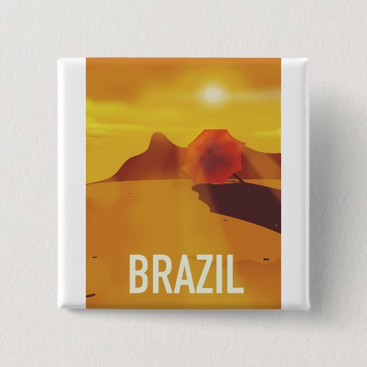 Brasilien Reiseplakat Button (Vorderseite)