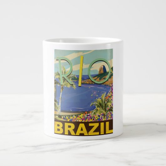 Brasilien Reiseplakat Jumbo-Tasse (Vorderseite)