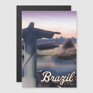 Brasilien Reiseplakat Kunst druck. Magnetkarte