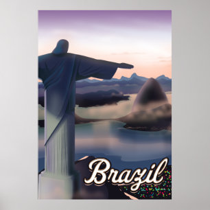 Brasilien Reiseplakat Kunst druck. Poster