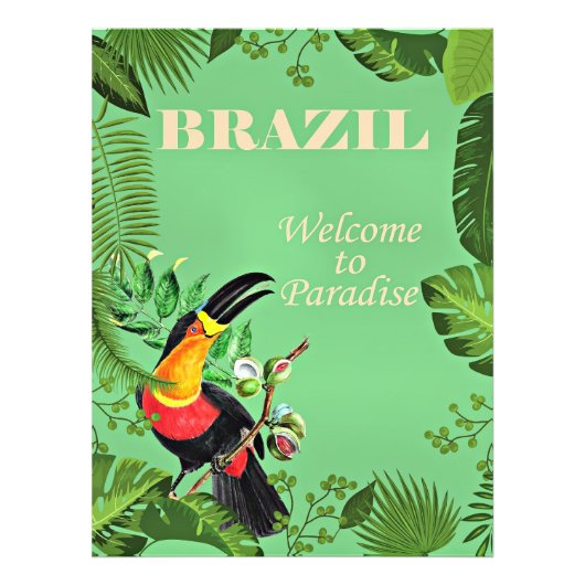 Brasilien Reiseplakat, Toucan, Fotodruck (Vorne)
