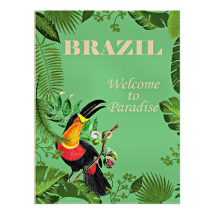 Brasilien Reiseplakat, Toucan, Poster