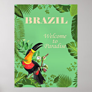 Brasilien Reiseplakat, Toucan, Poster