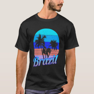 Brasilien Retro Tropical Palm Trees Urlaub T-Shirt