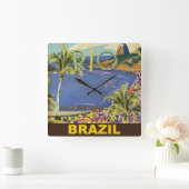Brasilien - Rio De Janeiro Quadratische Wanduhr (Zuhause)