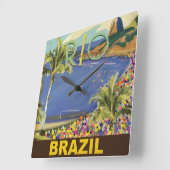 Brasilien - Rio De Janeiro Quadratische Wanduhr (Winkel)