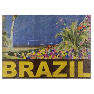 Brasilien - Rio De Janeiro Vintage Poster Schneidebrett