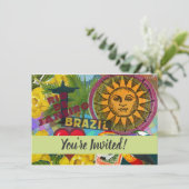 Brasilien Rio de Janiero Sun Reisen Farbenfrohe Ku Einladung (Stehend Vorderseite)