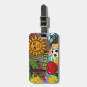 Brasilien Rio de Janiero Sun Reisen Farbenfrohe Ku Gepäckanhänger (Vorderseite vertikal)