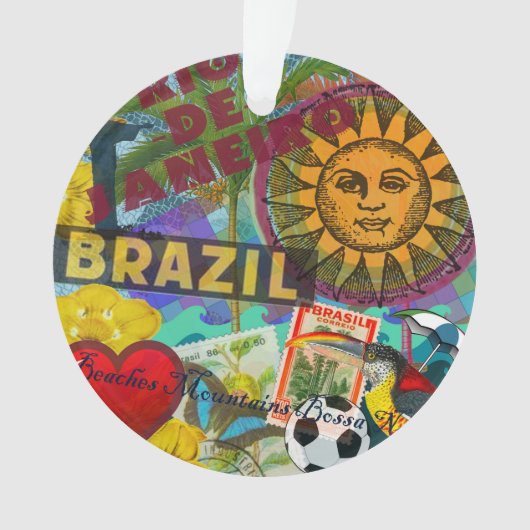 Brasilien Rio de Janiero Sun Reisen Farbenfrohe Ku Ornament (Vorderseite)