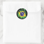Brasilien Ripped Flag Classic Round Aufkleber (Tasche)