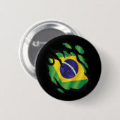 Brasilien Ripped Flag Classic Round Aufkleber Button (Vorne & Hinten)