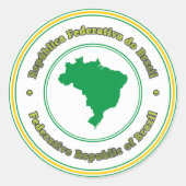 Brasilien Runder Aufkleber (Vorderseite)