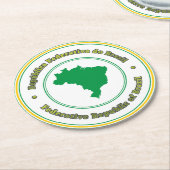 Brasilien Runder Pappuntersetzer (Angewinkelt)