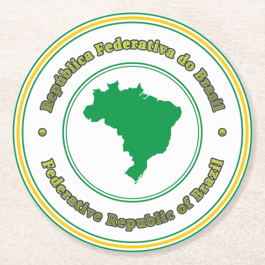 Brasilien Runder Pappuntersetzer (Vorderseite)