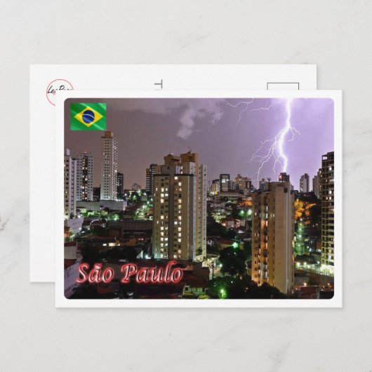 Brasilien - Sao Paulo - Sturm - Postkarte (Vorne/Hinten)