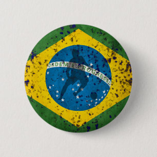 Brasilien-Schmutzflagge für Brasilianer weltweit Button