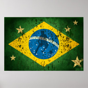 Brasilien-Schmutzflagge für Poster