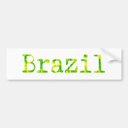 Brasilien Schriftart Grün und Gelb Autoaufkleber (Vorne)