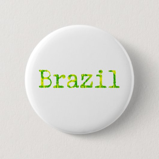 Brasilien Schriftart Grün und Gelb Button (Vorderseite)