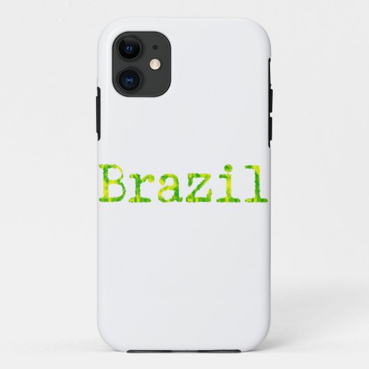 Brasilien Schriftart Grün und Gelb Case-Mate iPhone Hülle (Rückseite)