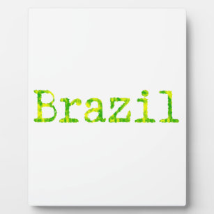 Brasilien Schriftart Grün und Gelb Fotoplatte