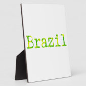 Brasilien Schriftart Grün und Gelb Fotoplatte (Seite)