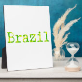 Brasilien Schriftart Grün und Gelb Fotoplatte (Seite)