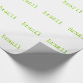 Brasilien Schriftart Grün und Gelb Geschenkpapier (Ecke)