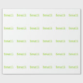 Brasilien Schriftart Grün und Gelb Geschenkpapier (Flach)