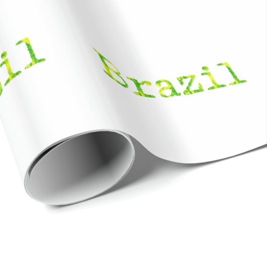 Brasilien Schriftart Grün und Gelb Geschenkpapier (Rolleneckpunkt)