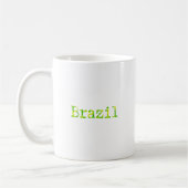 Brasilien Schriftart Grün und Gelb Kaffeetasse (Links)