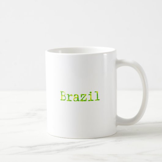 Brasilien Schriftart Grün und Gelb Kaffeetasse (Rechts)