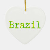 Brasilien Schriftart Grün und Gelb Keramik Ornament (Vorne)