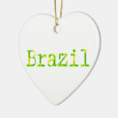 Brasilien Schriftart Grün und Gelb Keramik Ornament (Links)