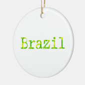 Brasilien Schriftart Grün und Gelb Keramik Ornament (Links)
