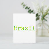 Brasilien Schriftart Grün und Gelb Postkarte (Stehend Vorderseite)