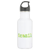 Brasilien Schriftart Grün und Gelb Trinkflasche (Vorderseite)