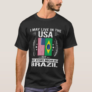 Brasilien Shirt stolz Brasilien und die USA Flagge