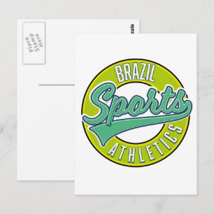 Brasilien Sportsportlogo in einem Vintagen Stil. Postkarte