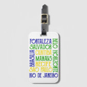 Brasilien Stadt nennt brasilianisches Flaggenplaka Gepäckanhänger (Vorderseite Vertikal)