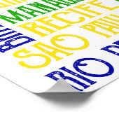 Brasilien Stadt nennt brasilianisches Flaggenplaka Poster (Ecke)