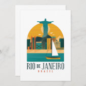 Brasilien Stadt Rio de Janeiro Vintag Einladung (Vorne/Hinten)