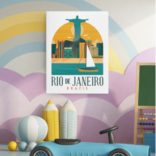 Brasilien Stadt Rio de Janeiro Vintag Poster