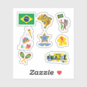 Brasilien Stickers Aufkleber (Blatt)