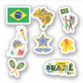 Brasilien Stickers Aufkleber (Vorderseite)