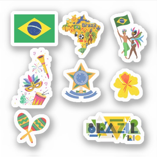 Brasilien Stickers Aufkleber (Vorderseite)