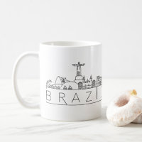 Brasilien Stylisierte Skyline-Kaffee-Tasse
