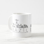 Brasilien Stylisierte Skyline-Kaffee-Tasse Kaffeetasse (Vorderseite Links)